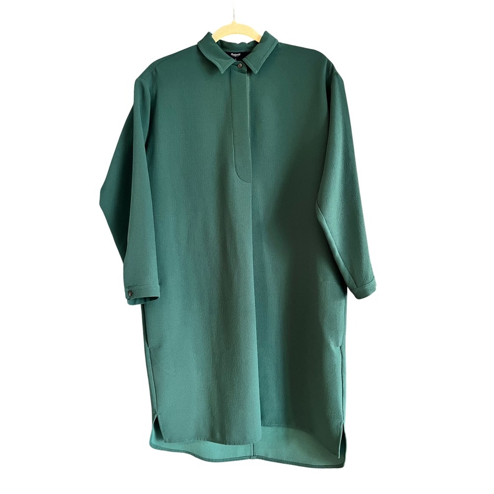 Madewell Women's Green Long Sleeve Tunic Top Dress Shirt‎ Minimalist Casual